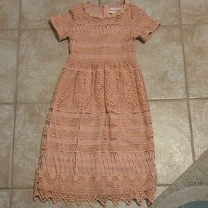 JessaKae Peach Lace Maxi Dress